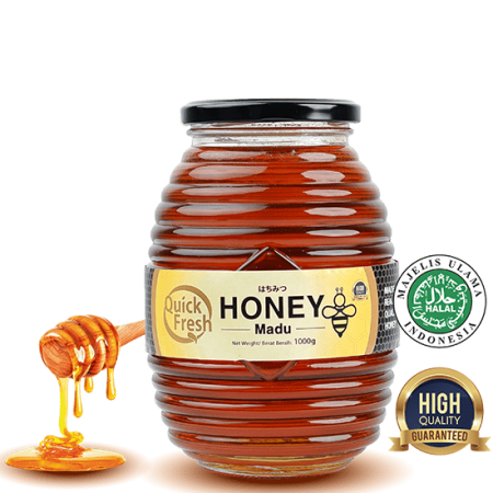 Quick Fresh Honey / Madu Asli 1 kg (Jar Kaca 1000g)