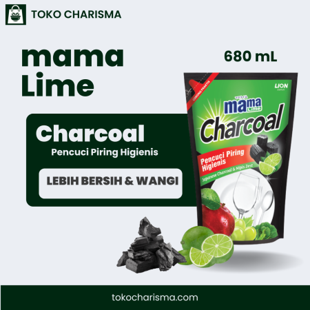 mama lime cairan pencuci piring refill charcoal 680ml